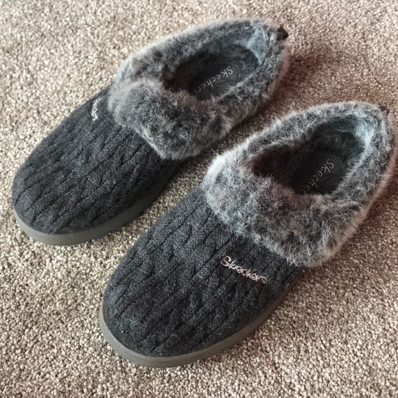 skechers fur lined slippers